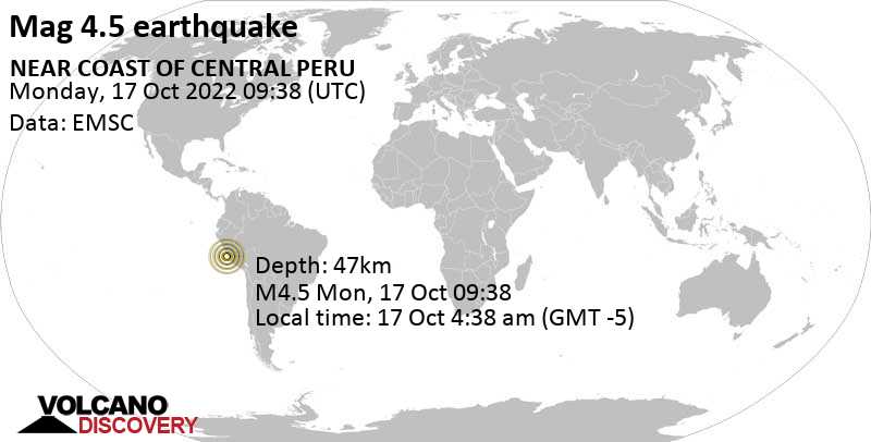 Quake info: Light mag. 4.5 earthquake