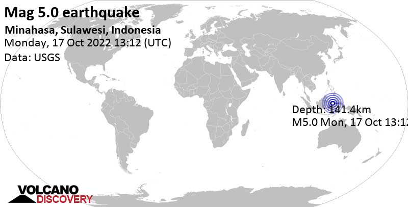 Quake info: Moderate mag. 5.0 earthquake