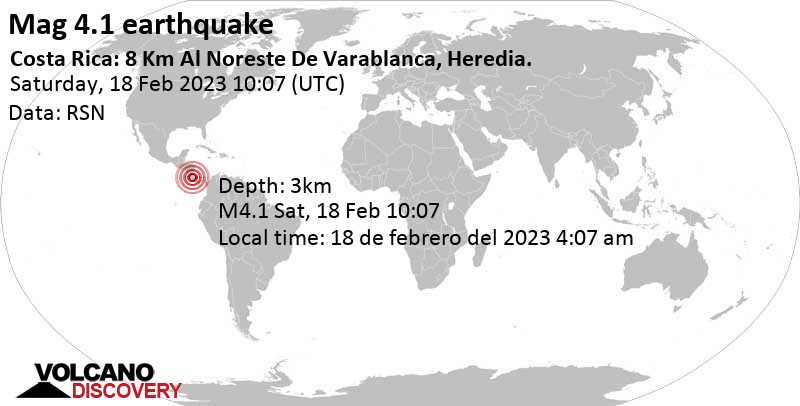 Quake Info: Moderate Mag. Earthquake - Provincia de Heredia, 33 km North of San Jose, San José, Costa Rica, on Saturday, Feb 18, 2023 at 4:07 am (GMT -6) - 6 User Experience