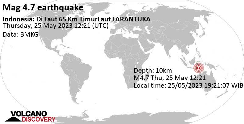 Quake Info Moderate Mag 4 7 Earthquake Banda Sea 145 Km Northeast   Quakemap2 7635086 