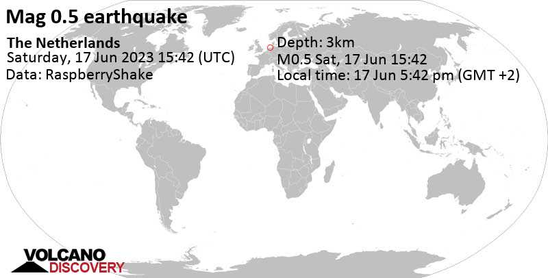 Quake Info Minor Mag. 0.5 Earthquake The Netherlands on