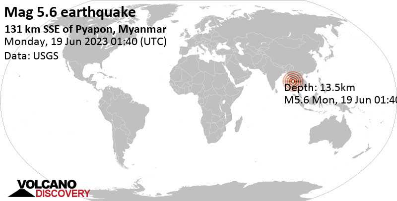 Earthquake magnitude yangon