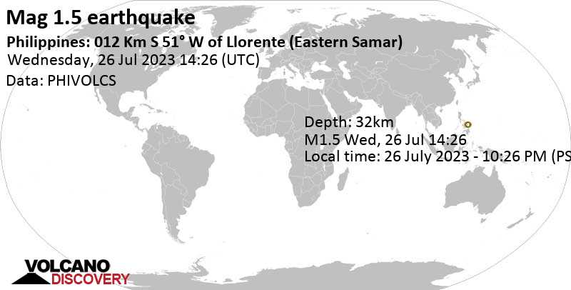 Informazione sismica: Sismo minore mag. 1.5 - Philippines: 012 Km S 51 ...