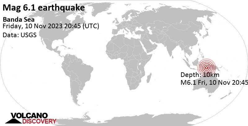 6.1 quake Indonesia Nov 11, 2023 05:45 am (Jayapura time)