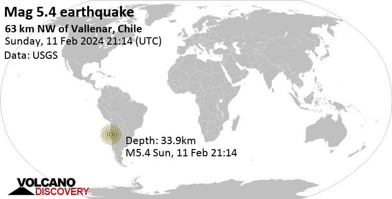 5.8 quake Near Coast of Central Chile Feb 11, 2024 04:14 pm (GMT -5)