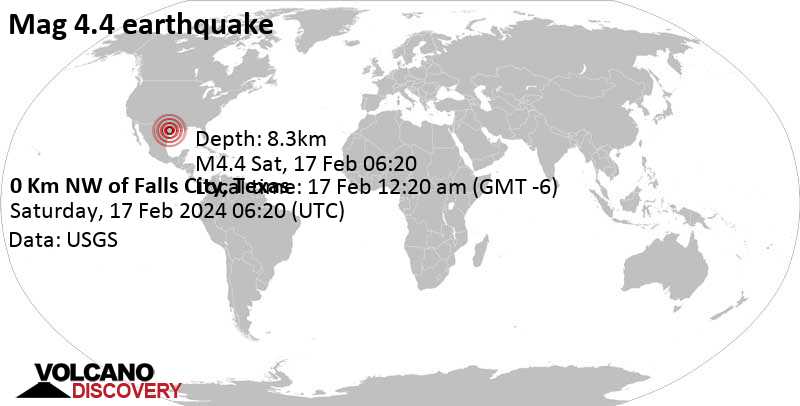 4.4 quake Karnes County, Texas, USA, Feb 17, 2024 12:20 am (Chicago time)