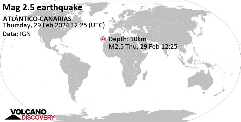 Quake Info Weak Mag. 2.5 Earthquake 77 km Northeast of Santa