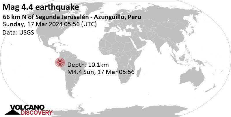 4.6 quake Loreto, Peru, Mar 17, 2024 12:56 am (Guayaquil time)