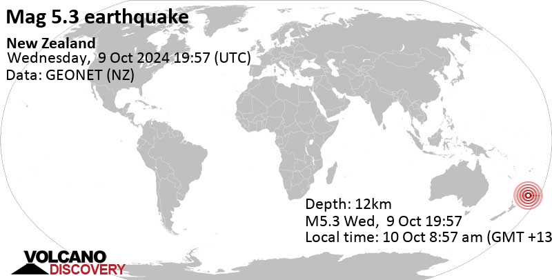 5.3 quake New Zealand Oct 10, 2024 08:57 am (GMT +13)