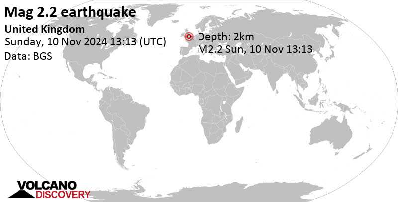 Where is the earthquake today uk