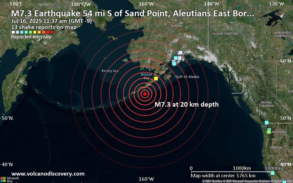 Major Magnitude 7 3 Earthquake - Shakemap Sat 21964836
