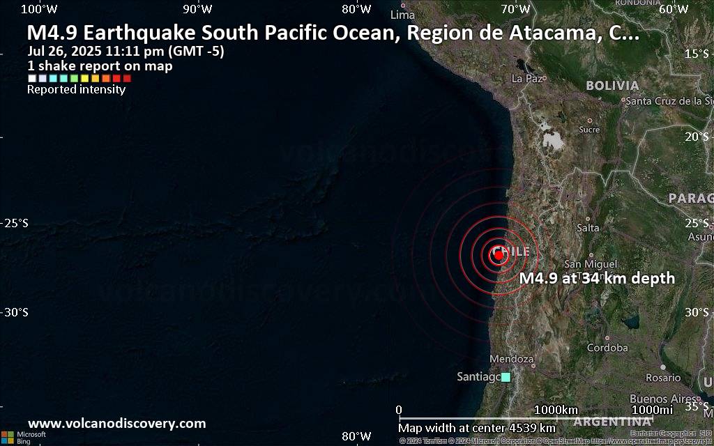 Earthquake tracker chile