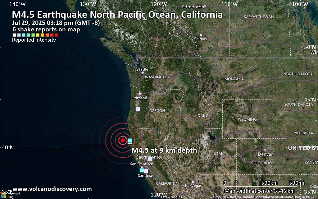 Moderate Mag 4 5 Earthquake - Shakemap Sat 22003981