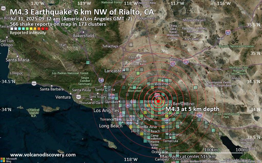 Moderate Mag 4 3 Earthquake - Shakemap Sat 22010646