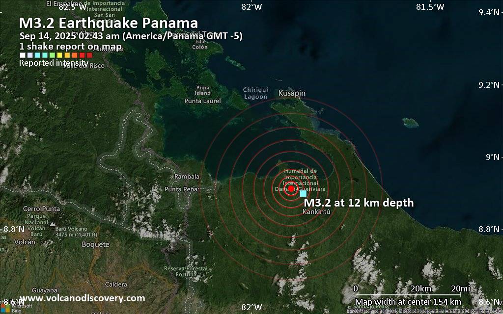 Light Mag. 3.0 Earthquake - 3.5 km Southeast of Bisira, Ngoebe-Bugle