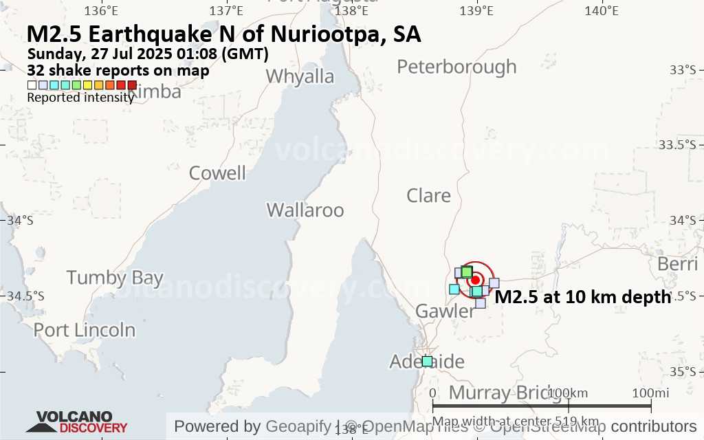 Earthquake now australia