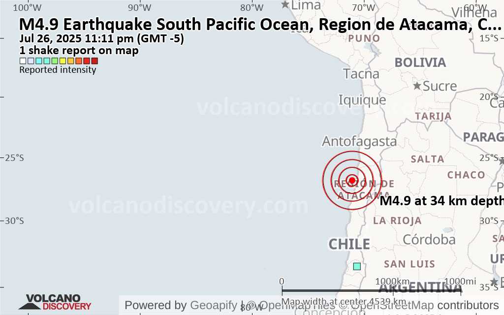 Earthquake tracker chile