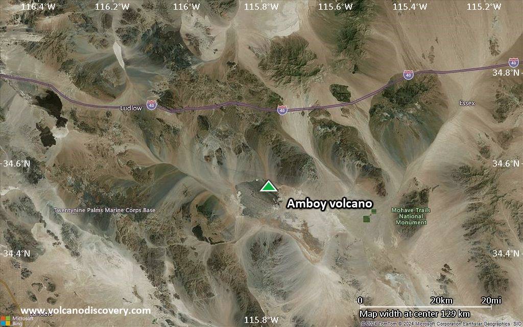 Satellite/aerial-type map of Amboy volcano (local scale small)