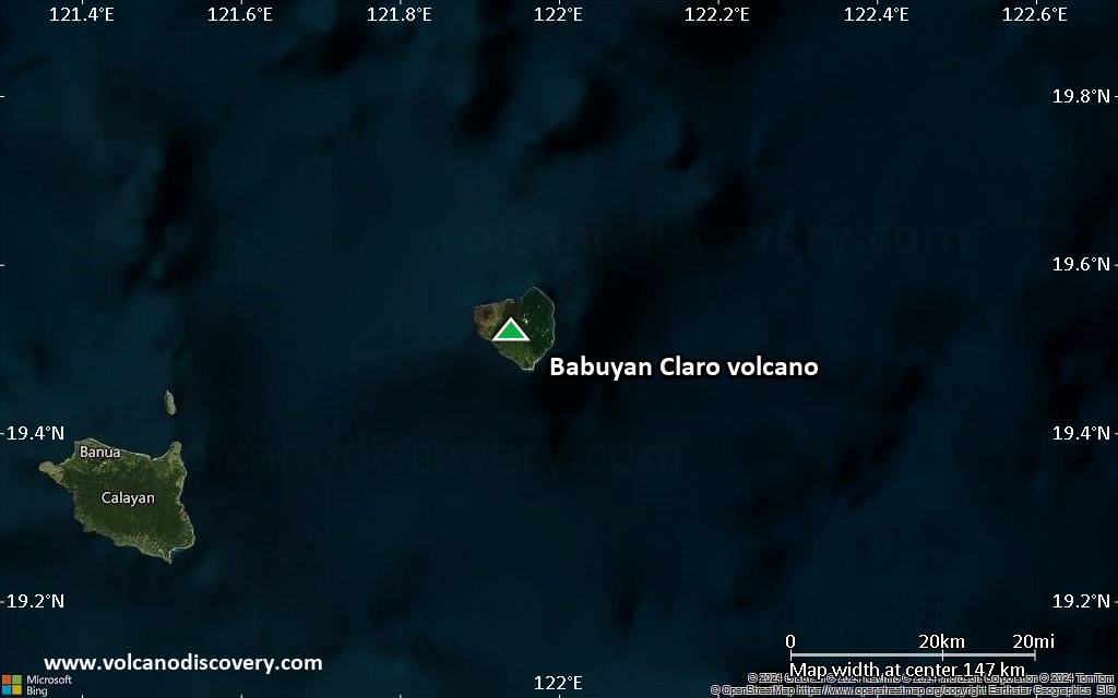 Satellite/aerial-type map of Babuyan Claro volcano (local scale small)