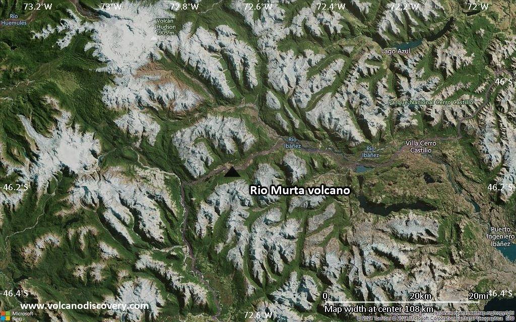 Satellite/aerial-type map of Rio Murta volcano (local scale small)