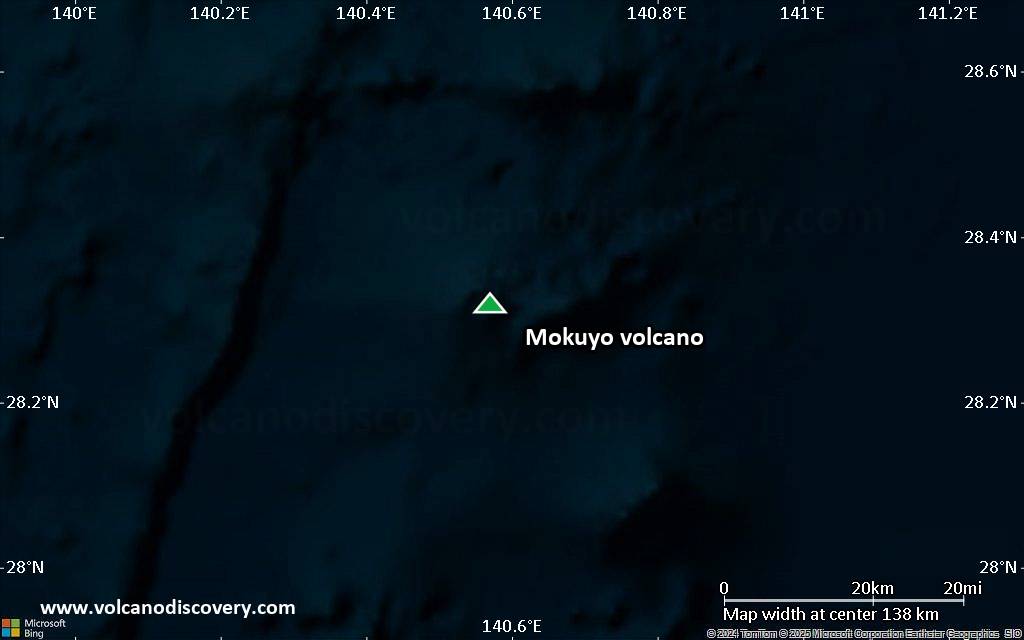 Satellite/aerial-type map of Mokuyo volcano (local scale small)