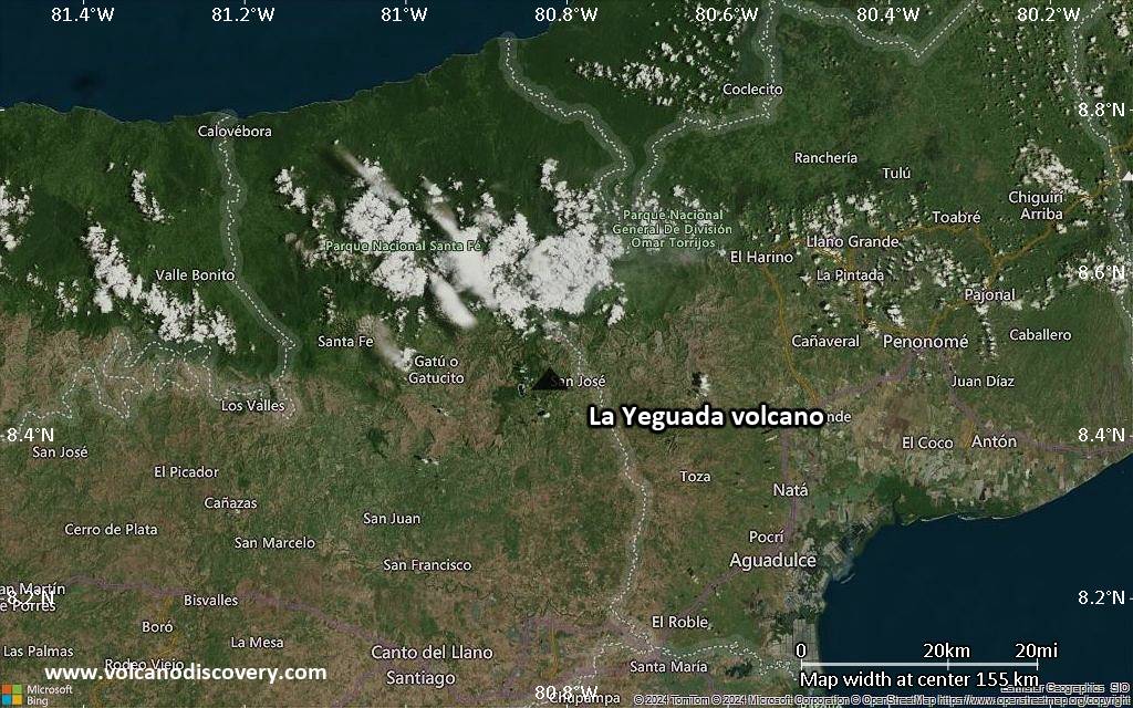 Satellite/aerial-type map of La Yeguada volcano (local scale small)
