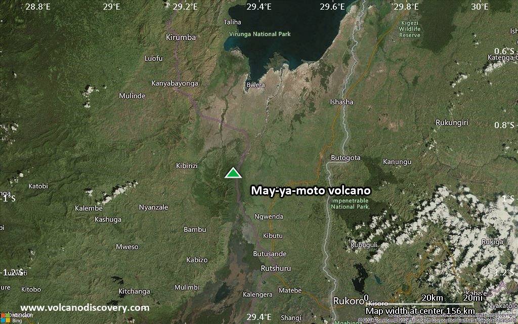 Satellite/aerial-type map of May-ya-moto volcano (local scale small)