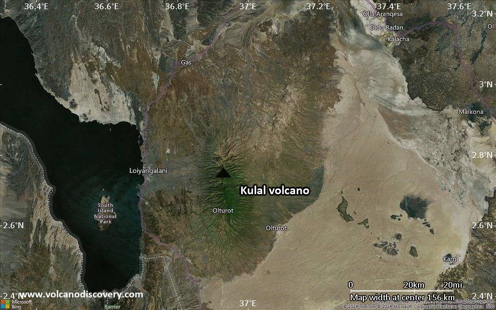 Satellite/aerial-type map of Kulal volcano (local scale small)