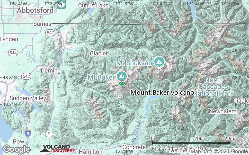 Terrain-type map of Mount Baker volcano (local scale small)