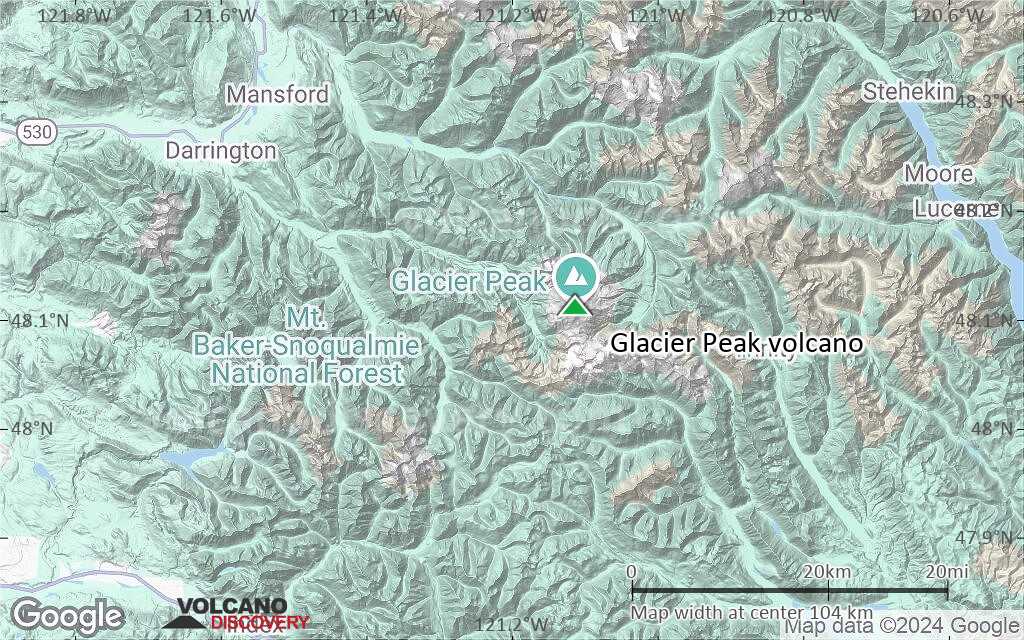 Terrain-type map of Glacier Peak volcano (local scale small)