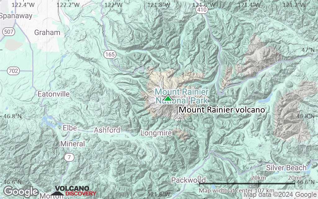 Terrain-type map of Mount Rainier volcano (local scale small)