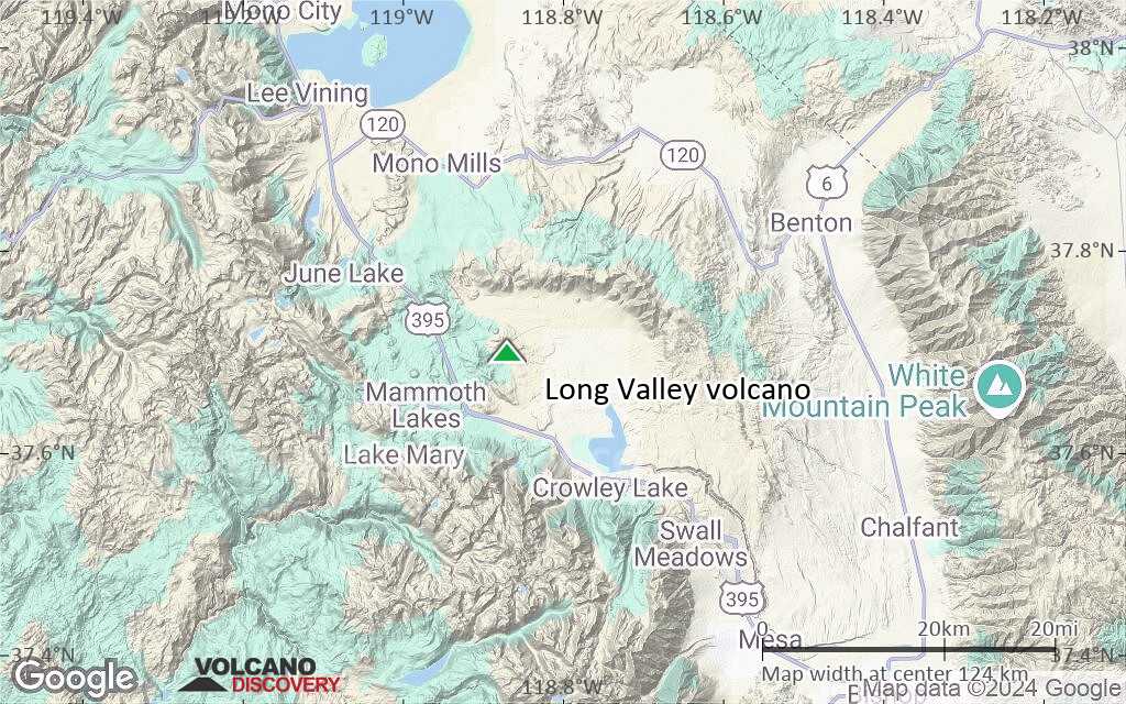 Terrain-type map of Long Valley volcano (local scale small)