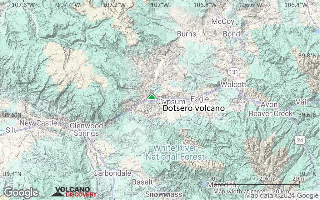 Terrain-type map of Dotsero volcano (local scale small)