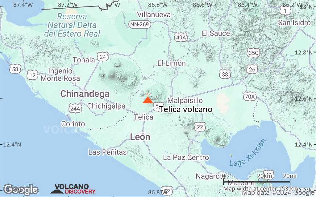 Terrain-type map of Telica volcano (local scale small)
