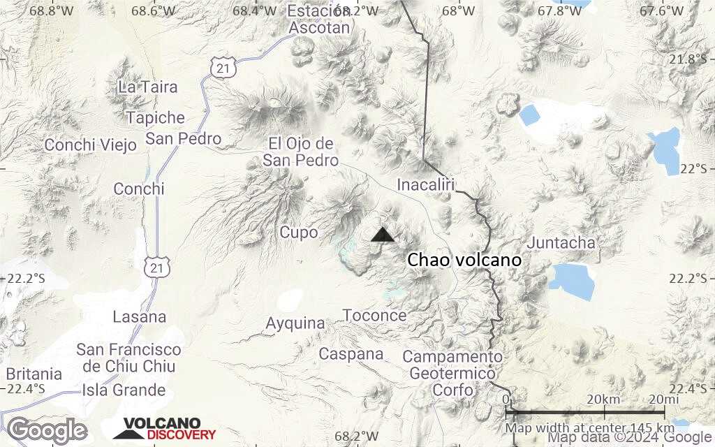 Terrain-type map of Chao volcano (local scale small)