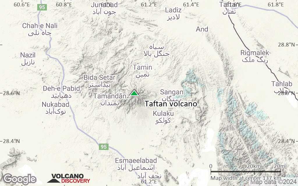 Terrain-type map of Taftan volcano (local scale small)