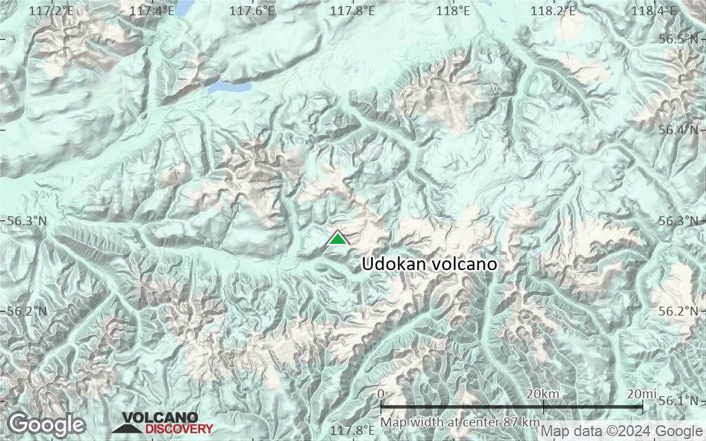 Terrain-type map of Udokan volcano (local scale small)