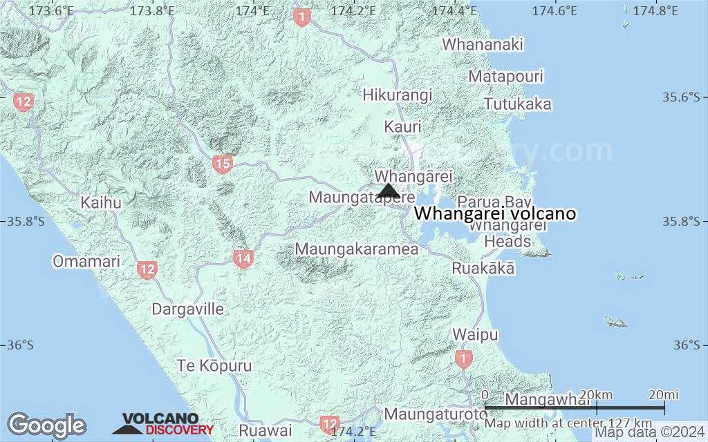 Terrain-type map of Whangarei volcano (local scale small)