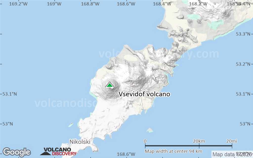 Terrain-type map of Vsevidof volcano (local scale small)