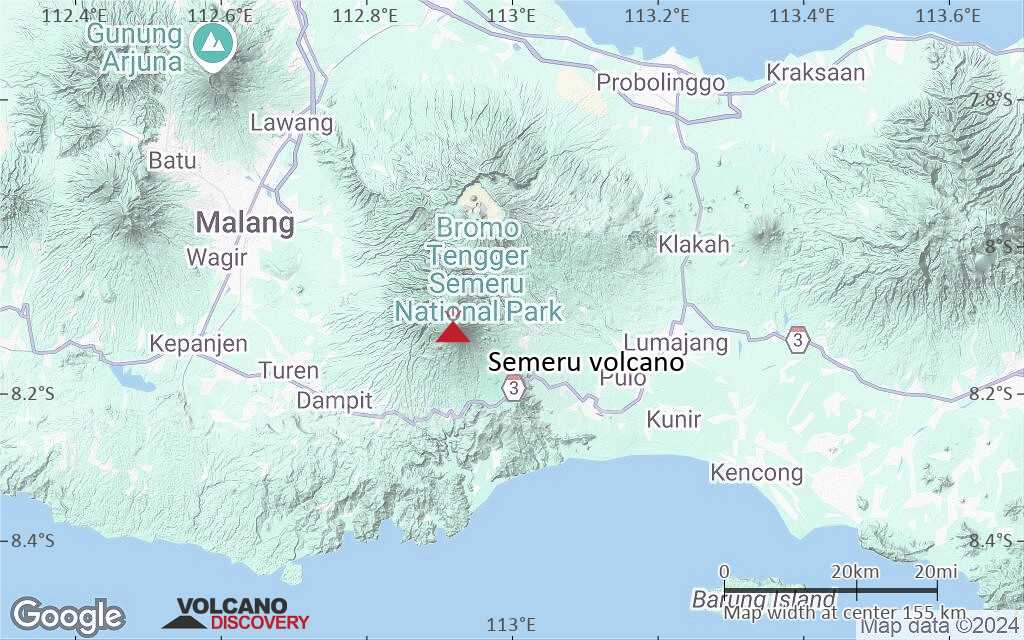 Terrain-type map of Semeru volcano (local scale small)