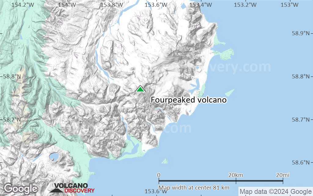 Terrain-type map of Fourpeaked volcano (local scale small)