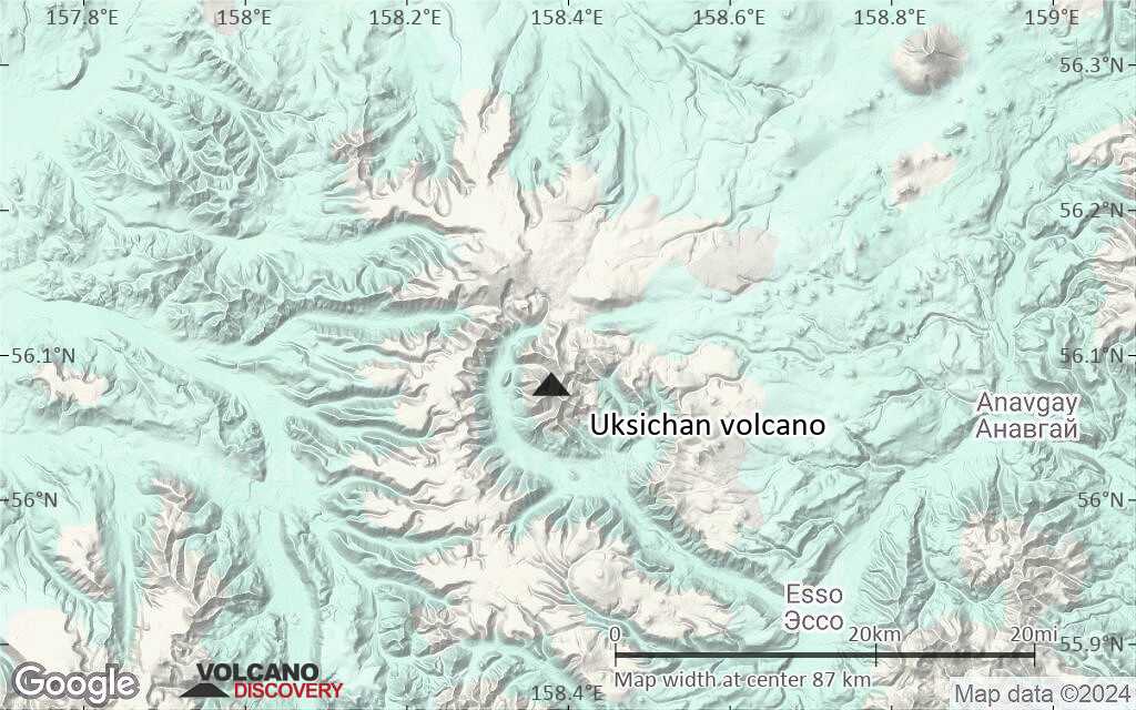 Terrain-type map of Uksichan volcano (local scale small)
