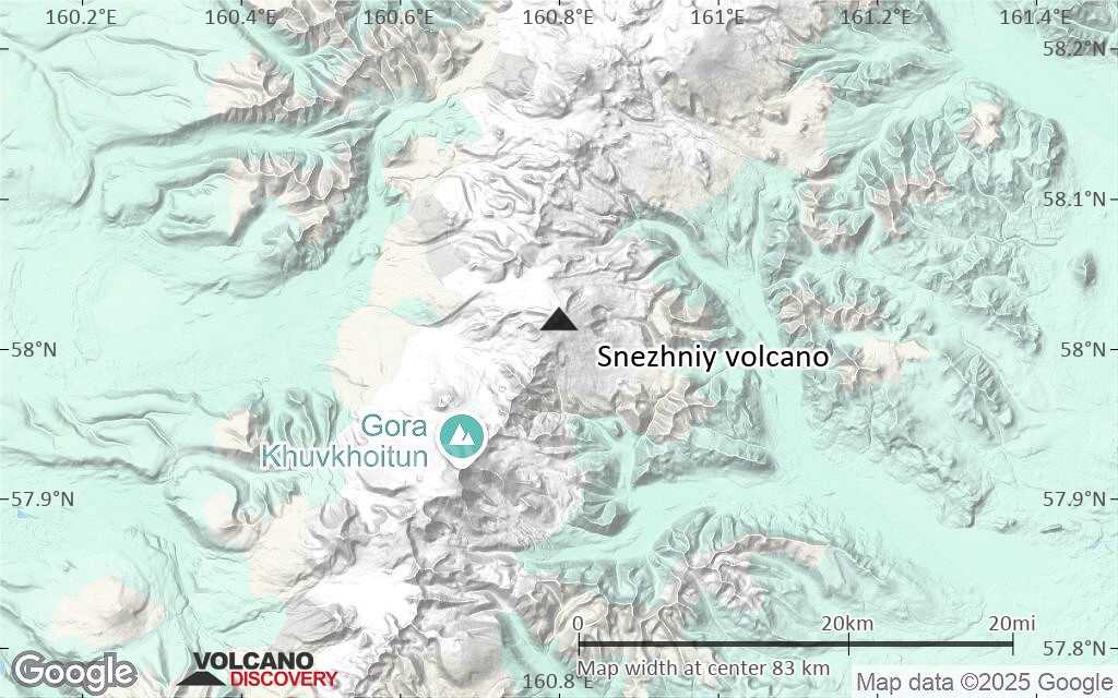 Terrain-type map of Snezhniy volcano (local scale small)