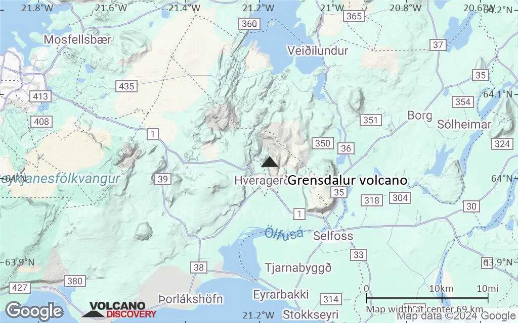 Terrain-type map of Grensdalur volcano (local scale small)