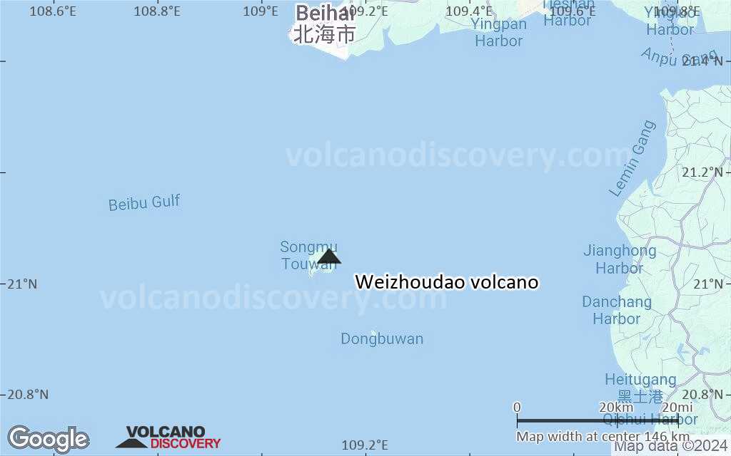 Terrain-type map of Weizhoudao volcano (local scale small)