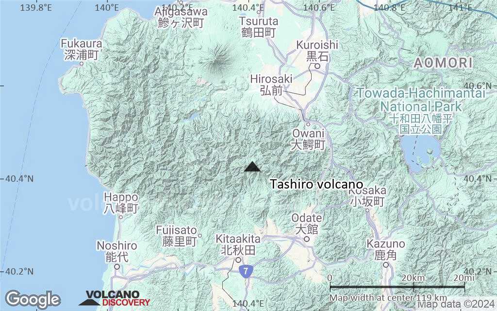 Terrain-type map of Tashiro volcano (local scale small)