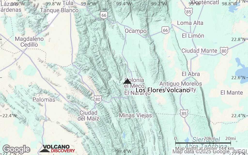 Terrain-type map of Los Flores volcano (local scale small)