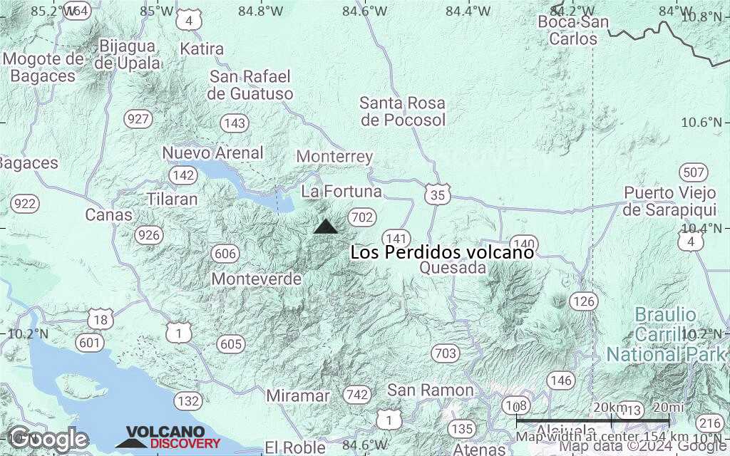 Terrain-type map of Los Perdidos volcano (local scale small)