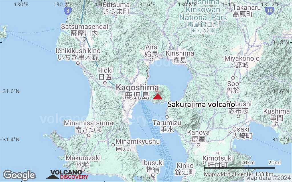 Terrain-type map of Sakurajima volcano (local scale small)