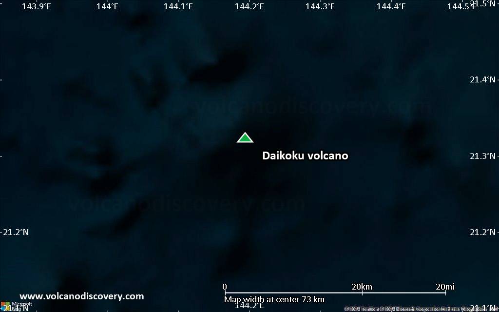 Satellite/aerial-type map of Daikoku volcano (scale of 10s of km)